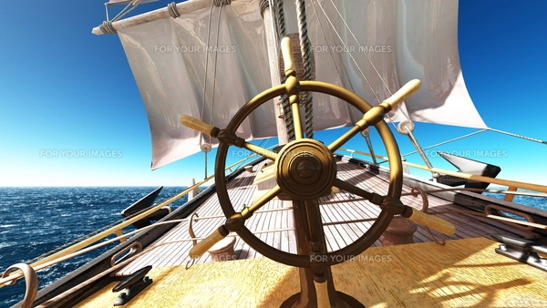 遠方の水平線上に見える帆船の写真素材 [FYI04591281] | ストック