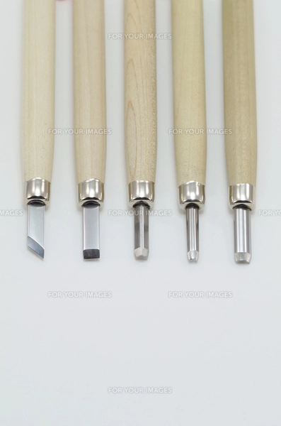 彫刻刀5本セットの写真素材 [FYI00136433] | ストックフォトの Qlean