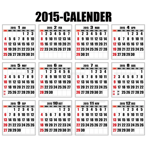 2015年カレンダー日本の祝日ありの写真素材 [FYI00187795] | ストック