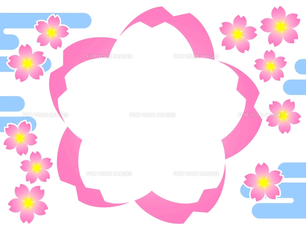 桜の花型フレームの写真素材 [FYI00298369] | ストックフォトの Qlean
