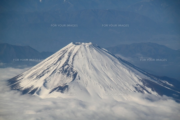 富士山と雲と日本アルプスの写真素材 [FYI00317881] | ストックフォト