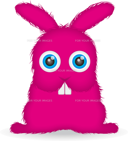 ショッキングピンクのうさぎのイラストの写真素材 [FYI00416151