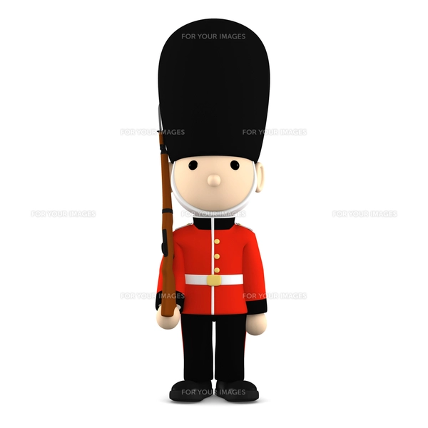 イギリスの近衛兵 おもちゃの兵隊 3DCG イラストのイラスト素材