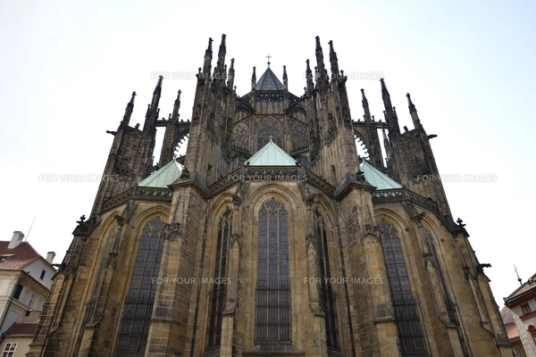 聖ヴィート大聖堂「薔薇窓」（チェコ・プラハ歴史地区）の写真素材