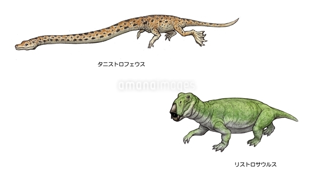 恐竜イラスト 木製テーブル