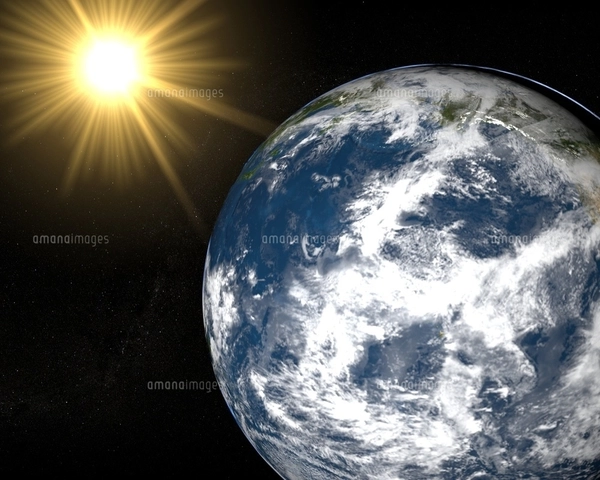 太陽と地球の絵 太陽と地球の絵 太陽と地球の絵