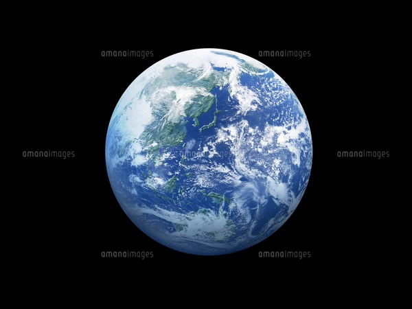 黒背景の地球全景のイラスト素材 [FYI02433205] | ストックフォトの