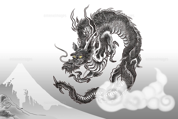 龍と富士山 イラストのイラスト素材 [FYI02594947] | ストックフォトの