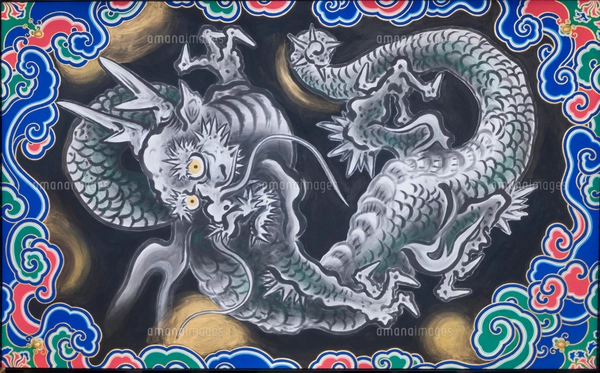 日光東照宮陽明門 八方睨龍の墨絵 (平成の大修理完成後)の写真