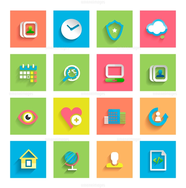 Flat icon set : universal iconsのベクター素材 [FYI03076939] | ストックフォトの Qlean ...