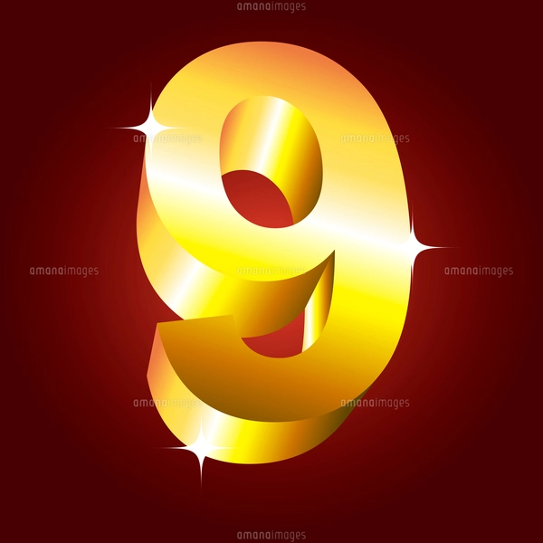 Number six. Vector golden fontのベクター素材 [FYI03079696