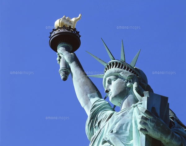 自由の女神像 リバティ島 ニューヨーク アメリカの写真素材