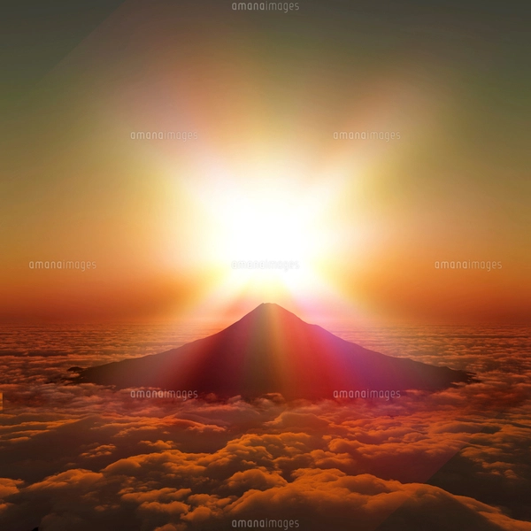 富士山の日の出のイラスト素材 [FYI03402792] | ストックフォトの