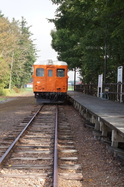 廃線跡 旧広尾線愛国駅（駅名表示板）の写真素材 [FYI03425885