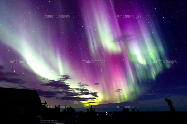 アラスカ フェアバンクスのオーロラの写真素材 [FYI03967547