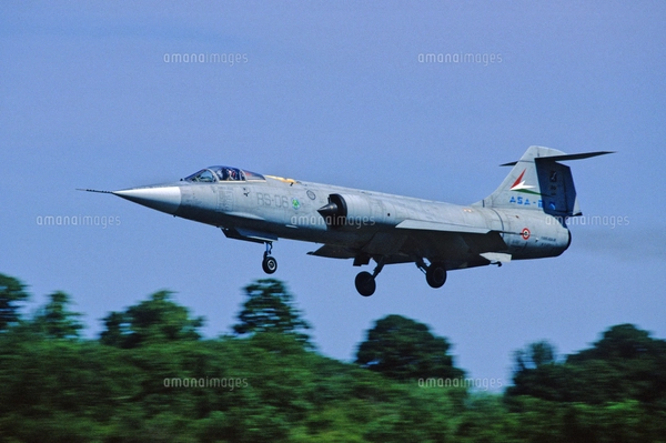 イタリア空軍ロッキードF104スターファイター戦闘機の写真素材