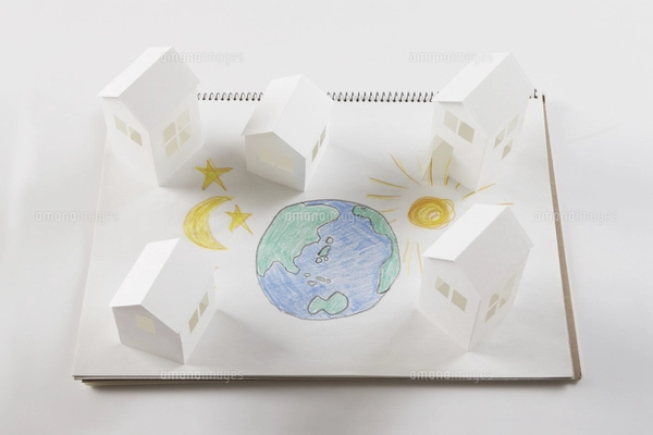 太陽と地球の絵 太陽と地球の絵