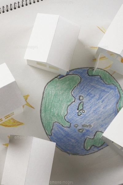 太陽と地球の絵 太陽と地球の絵