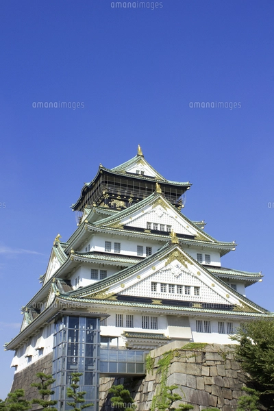 大阪城の天守閣とエレベータの写真素材 [FYI04219118] | ストック