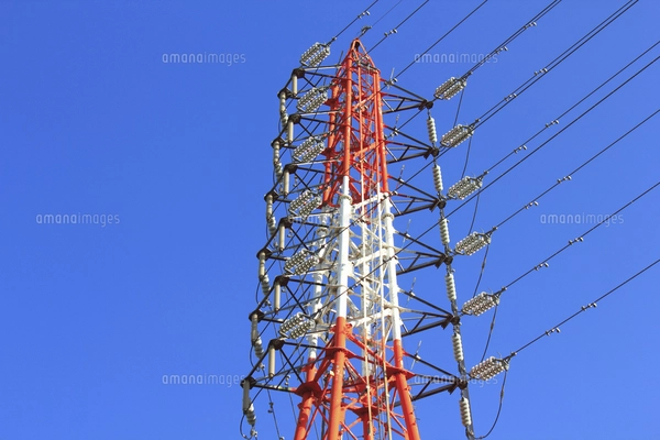 高圧送電線の絶縁ガイシの写真素材 [FYI04245689] | ストックフォトの