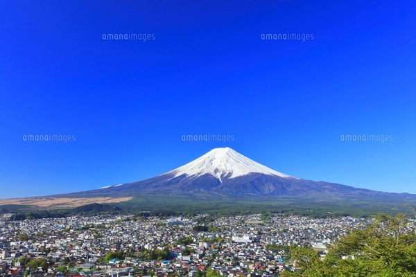 快晴の空に雪の富士山の写真素材 [FYI04317943] | ストックフォトの