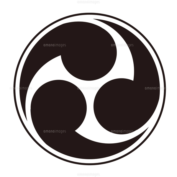 左三つ巴 マーク コースター イラストのイラスト素材 [FYI04538315