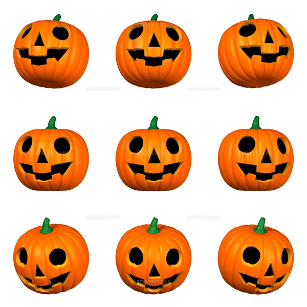 ハロウィンのカボチャ 複数デザイン詰め合わせ 12点セット（1）の