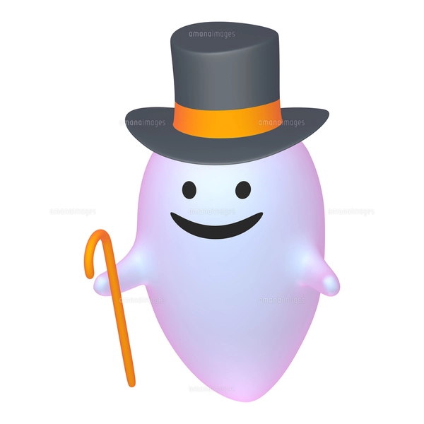 ハロウィン シルクハットのオバケ プラスチックカラー（1-4）の