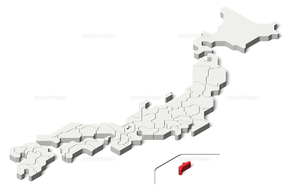 日本地図3D 地方別/四国のイラスト素材 [FYI04669941] | ストック