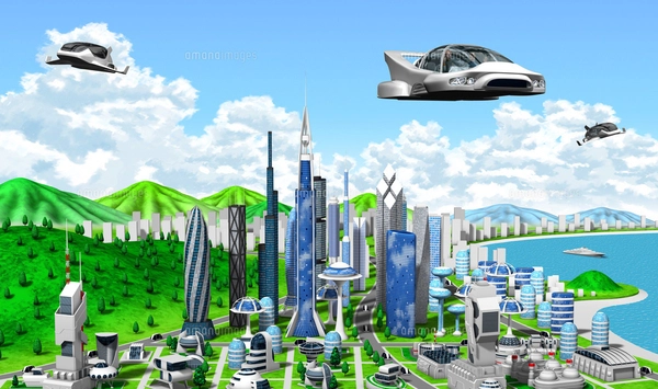 新未来の町とビークルのイラスト素材 [FYI04740583] | ストックフォト