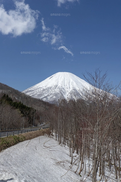 北海道 初春の羊蹄山の風景の写真素材 [FYI04837786] | ストックフォト