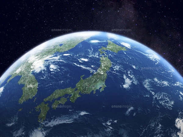 太陽と日本主体の地球のイラスト素材 [FYI04855075] | ストック