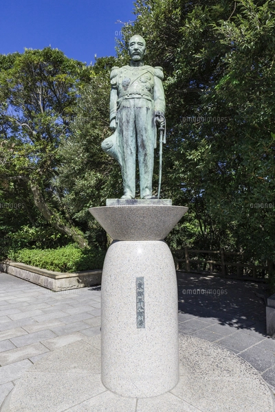 多賀山公園東郷平八郎元帥銅像 鹿児島県鹿児島市の写真素材