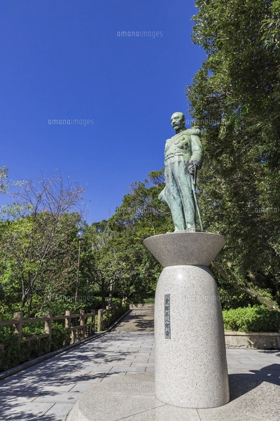 多賀山公園東郷平八郎元帥銅像 鹿児島県鹿児島市の写真素材