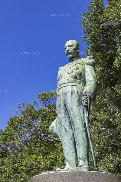 多賀山公園東郷平八郎元帥銅像 鹿児島県鹿児島市の写真素材