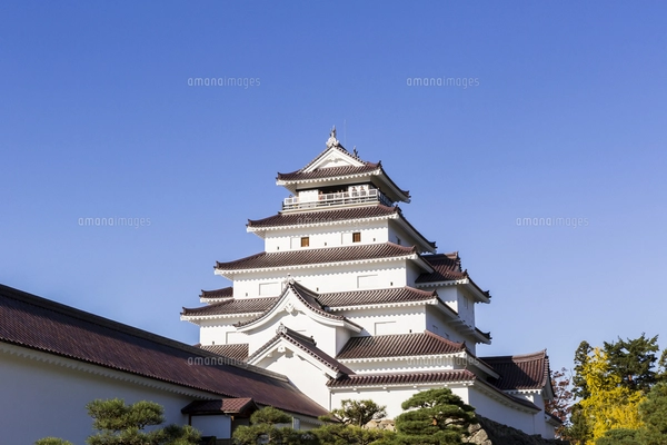 鶴ヶ城 会津若松城 福島県会津若松市の写真素材 [FYI07442367