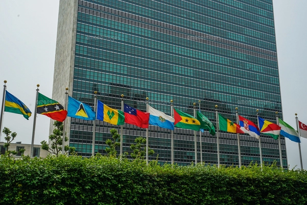 リトグラフ　額装　NY国連ビル リトグラフ 額装 NY国連ビル （国際連合本部ビルとオブジェ