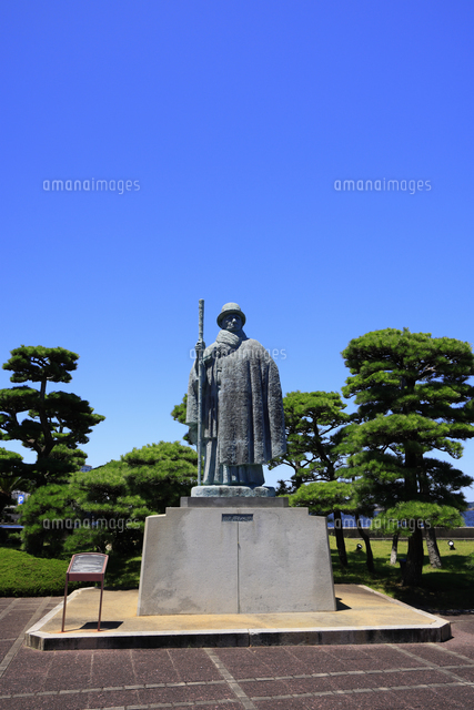 ミキモト真珠島 真珠王の御木本幸吉銅像 三重県 鳥羽市の写真素材