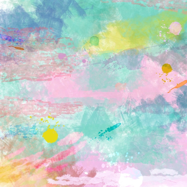 パステルカラーの抽象画の背景イラスト 横長のイラスト素材