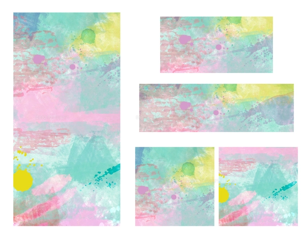 パステルカラーの抽象画の背景イラスト 縦長のイラスト素材