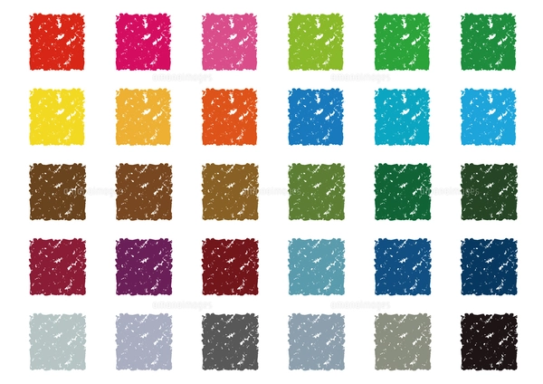 クレヨン 四角フレーム バナー セット【ビビッドカラー】のイラスト