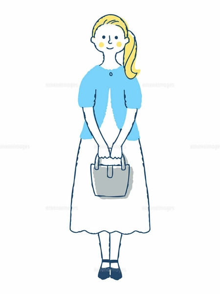 笑顔の若い女性 全身のイラスト素材 [FYI07862465] | ストックフォトの
