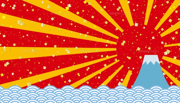 和風 金箔 紙吹雪 テクスチャ 背景/横長・赤のイラスト素材
