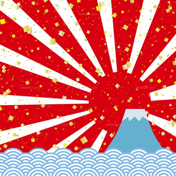 和風 金箔 紙吹雪 テクスチャ 背景/横長・赤のイラスト素材