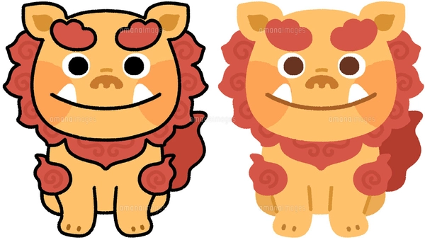 シーサー(ペア)のイラスト素材 [FYI07898048] | ストックフォトの