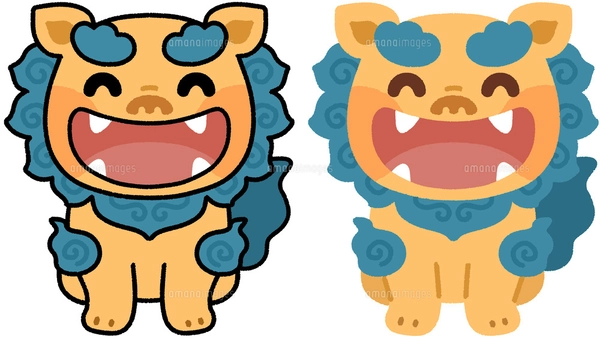 シーサー(ペア)のイラスト素材 [FYI07898048] | ストックフォトの