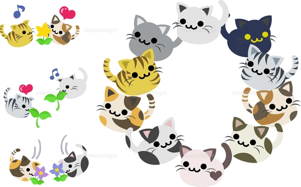 ■なな■クリーブ　猫ちゃんの絵 こんばんは。 独断と偏見満載の「ネコの首輪の色の検証」です