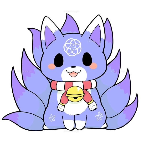 九尾の狐・水色のイラスト素材 [FYI07920341] | ストックフォトの