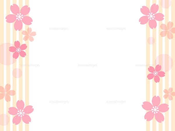 パステルカラーのシンプルな桜フレームのイラスト素材 [FYI07943854