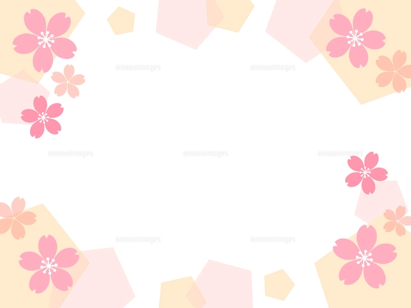 パステルカラーのシンプルな桜フレームのイラスト素材 [FYI07943855